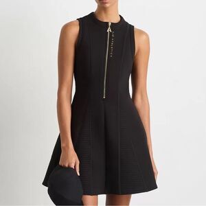 Aje Athletica Scuba Knit Sleeveless Mini Dress in Black Size 18